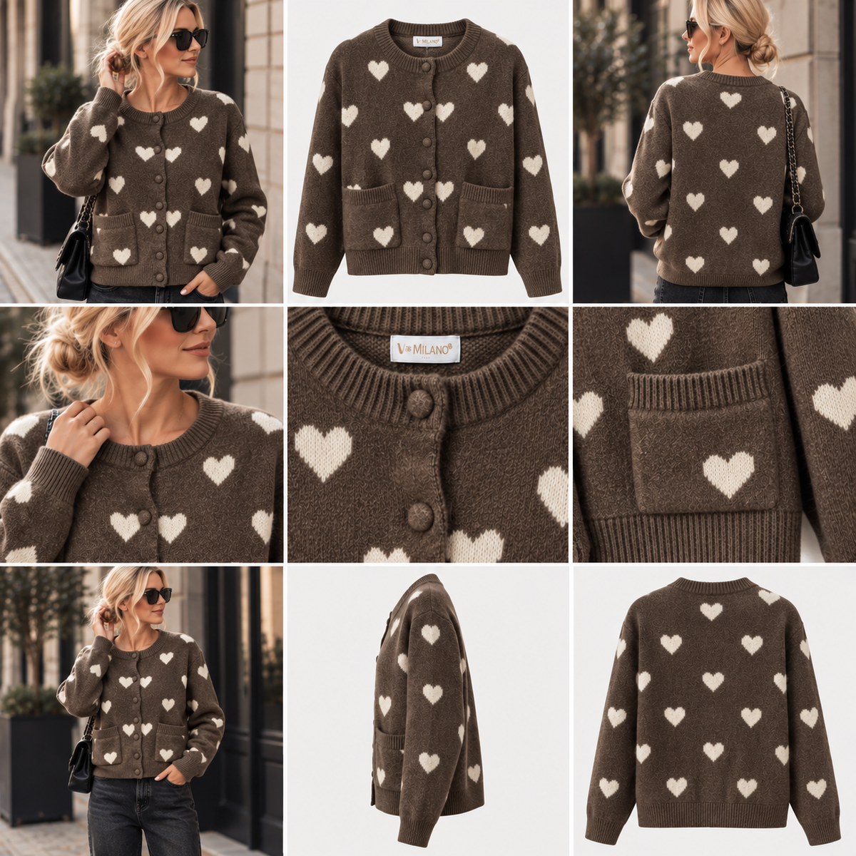 Strickjacke Herz V.Milano
